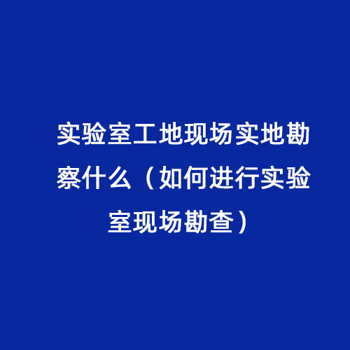 實(shí)驗(yàn)室工地現(xiàn)場(chǎng)實(shí)地勘察什么（如何進(jìn)行實(shí)驗(yàn)室現(xiàn)場(chǎng)勘查）